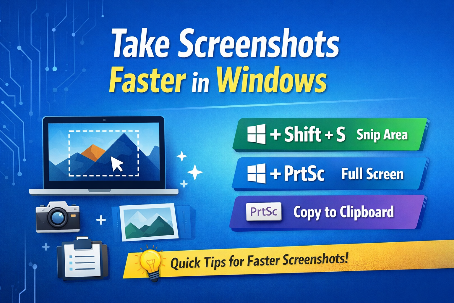 Windows screenshot shortcut: Win + Shift + S